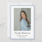 Classic Script Graduation Photo Announcement Ankündigung (Vorderseite)