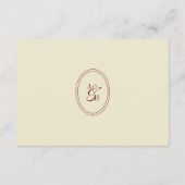 Classic Script Ivory & Wine Red Wedding Details Begleitkarte (Rückseite)