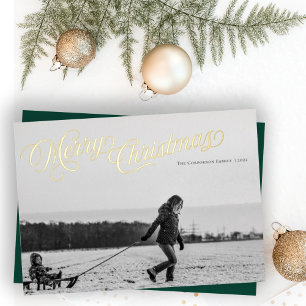 Classic Script Merry Christmas Foil Foil Holiday C Folien Feiertagskarte