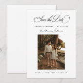 Classic Script Minimal Photo 2026 Wedding Save The Date (Vorne/Hinten)
