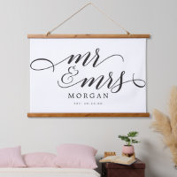 Classic Script Mr. & Mrs. Wedding Sign Banner