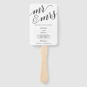 Classic Script Mr. und Mrs. Wedding Program Fan Fächer (Vorderseite)