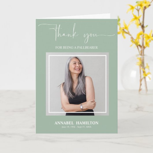 Classic Script Pallbester Vielen Dank Foto Card Karte (Gelbe Blume)