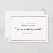 Classic Script Rose Gold Wedding Website RSVP Karte (Vorne/Hinten)