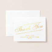 Classic Script Vielen Dank für Ihr Hochzeitsgesche Folienkarte (Vorderseite mit Umschlag)