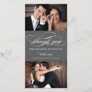 Classic Script Wedding danke Ihnen Foto Cards