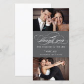 Classic Script Wedding danke Ihnen Foto Cards (Vorne/Hinten)