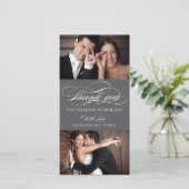 Classic Script Wedding danke Ihnen Foto Cards (Stehend Vorderseite)