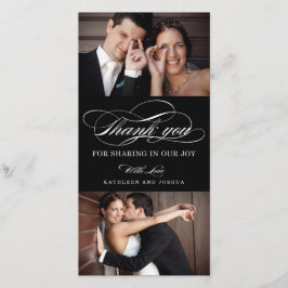 Classic Script Wedding danke Ihnen Foto Cards