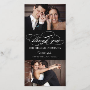 Classic Script Wedding danke Ihnen Foto Cards