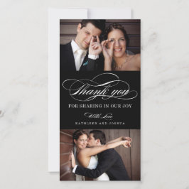 Classic Script Wedding danke Ihnen Foto Cards