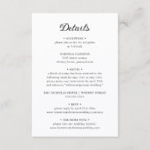 Classic Script Wedding Details Card Begleitkarte (Vorderseite)