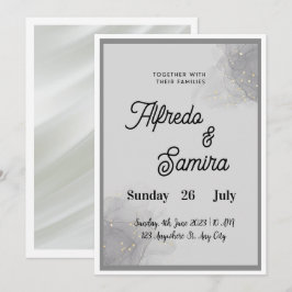Classic Script Wedding Invitation Einladung