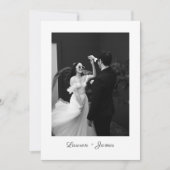 Classic Script Wedding Photo Thank You Card Dankeskarte (Vorderseite)