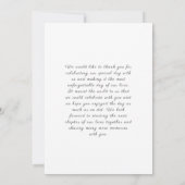Classic Script Wedding Photo Thank You Card Dankeskarte (Rückseite)