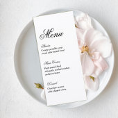 Classic Script Wedding Reception Menu Menükarte