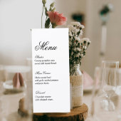 Classic Script Wedding Reception Menu Menükarte