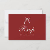Classic Script Wine Red Coquette Graduation Party RSVP Karte (Vorderseite)