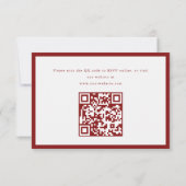 Classic Script Wine Red Coquette Graduation Party RSVP Karte (Rückseite)