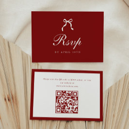 Classic Script Wine Red Coquette Graduation Party RSVP Karte