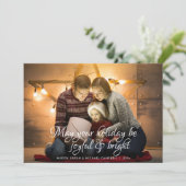 Classic Scripted Wish Ruby Red Foto Weihnachten (Stehend Vorderseite)