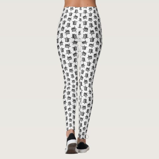 Classic Sea Turtle Print CUSTOM HINTERGRUNDFARBE Leggings (Rückseite)