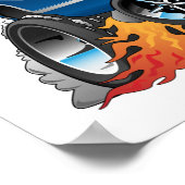 Classic Seventies American Muscle Car Cartoon Poster (Ecke)