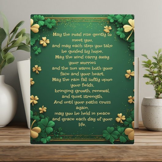 Classic Shamrock Celtic Irish Blessing Good Luck Fotoplatte