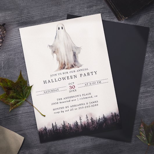 Classic Sheet Ghost | Spooky Woods Halloween Party Einladung