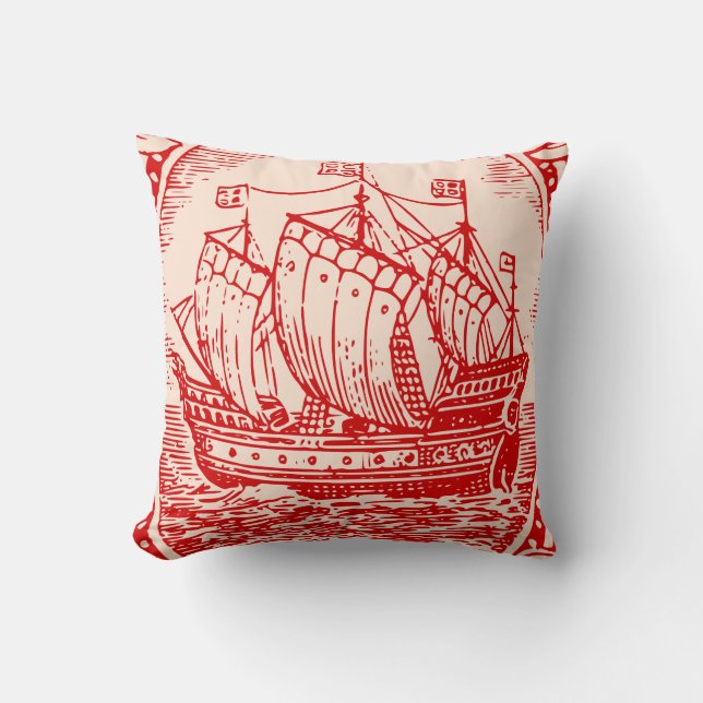 Classic Ship Antique Vintag Marine Adventurer Kissen (Vorderseite)