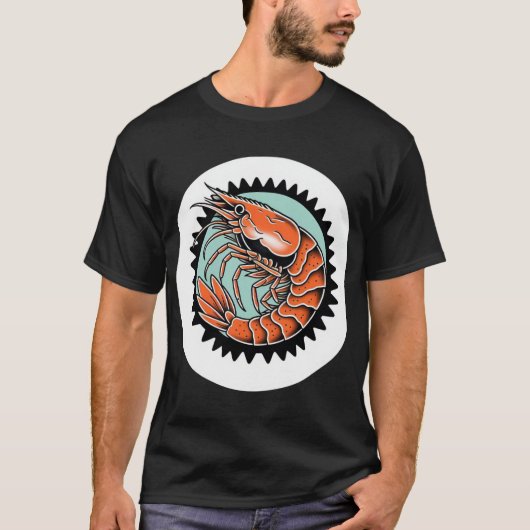 Classic Shrimp Flash Tattoo T - Shirt (Vorderseite)