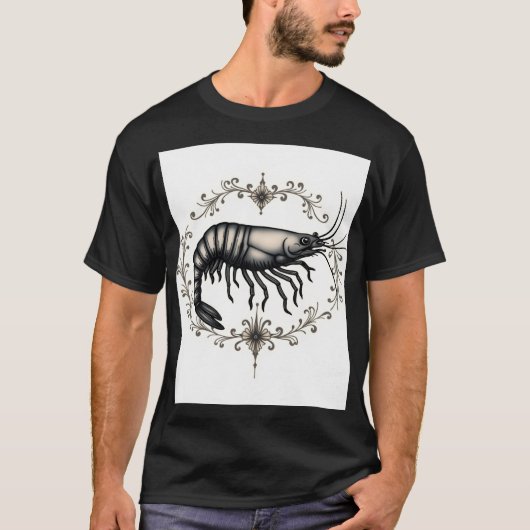 Classic Shrimp Flash Tattoo T - Shirt Design (Vorderseite)