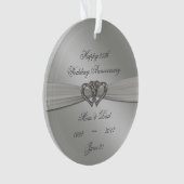 Classic Silver 25. Hochzeitsszenario Ornament (Vorderseite)