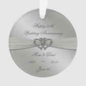 Classic Silver 25. Hochzeitsszenario Ornament (Vorderseite)
