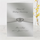 Classic Silver 25. Hochzeitstag 8.5x11 Karte (Gelbe Blume)