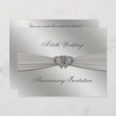Classic Silver 25. Hochzeitstag Einladung (Vorne/Hinten)