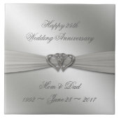 Classic Silver 25. Hochzeitstag Fliese (Vorderseite)
