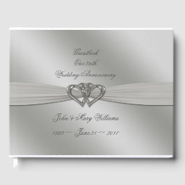 Classic Silver 25. Wedding Anniversary Gästebuch