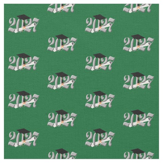 Classic Silver Class of 2027 Graduation Stoff (Nahaufnahme)