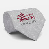 Classic Silver Damask 25. Hochzeitstag Krawatte (Gerollt)