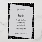 Classic SILVER Gatsby Deko Wedding Foil Einladung (Rückseite)