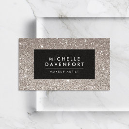 Classic Silver Glitzer Makeup Artist Business Card Visitenkarte