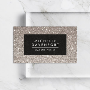 Classic Silver Glitzer Makeup Artist Business Card Visitenkarte