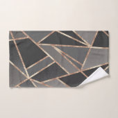 Classic Silver Gray Charcoal Rose Gold Geo #1 Badhandtuch Set (Handtuch)