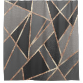 Classic Silver Gray Charcoal Rose Gold Geo #1 Duschvorhang (Vorderseite)