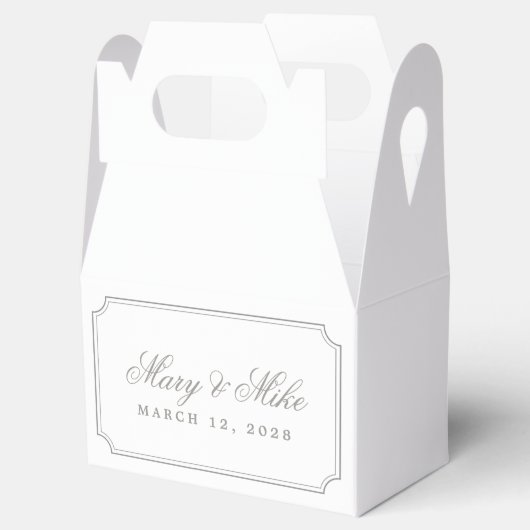 Classic Silver Gray Gastgeschenk Hochzeit Box Geschenkschachtel (Geöffnet)