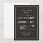 Classic Silver Wedding Anniversary Einladungen (Vorne/Hinten)