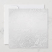 Classic Silver White Navy Lace Wedding Einladung (Rückseite)