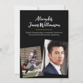 Classic Simple 3 Fotos Abschluss Ankündigung (Rückseite)