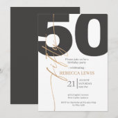 Classic Simple 50th Modern Adult Birthday Einladung (Vorne/Hinten)